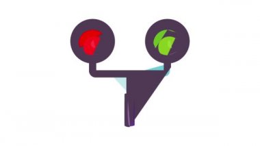 Tren simgesi canlandırması için trafik ışığı