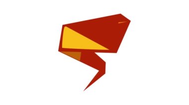 Sarı origami konuşma balonu canlandırması