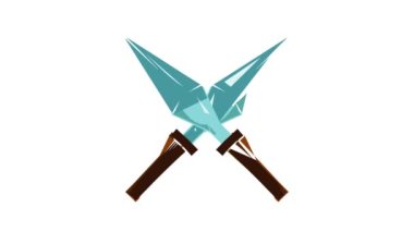 Kunai ninja hançer fırlatma ikonu animasyonu