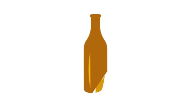 Garrafa de animação ícone de cerveja — Vídeo de Stock