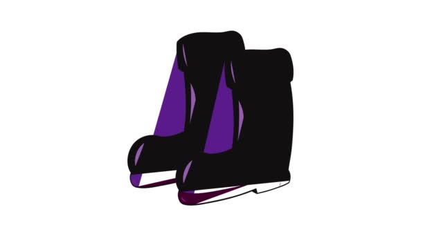 Rubber boots icon animation — Stock Video