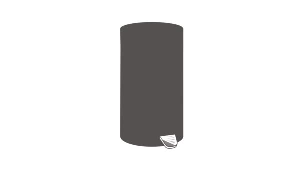 Home trash pictogram animatie — Stockvideo