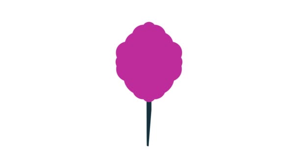 Roze candy floss pictogram animatie — Stockvideo