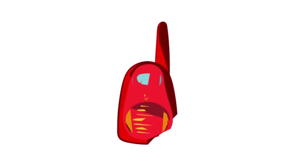 Röd bärbar handhållen radio ikon animation — Stockvideo