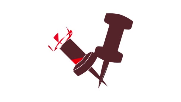 Animace ikon dvou kolíků — Stock video
