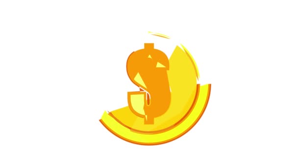 One gold coin icon animation — Stock Video