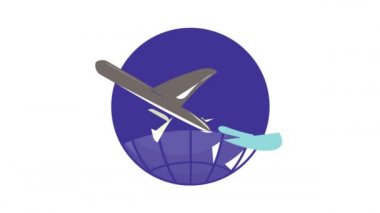 Dünyanın etrafında uçuşlar simge canlandırması