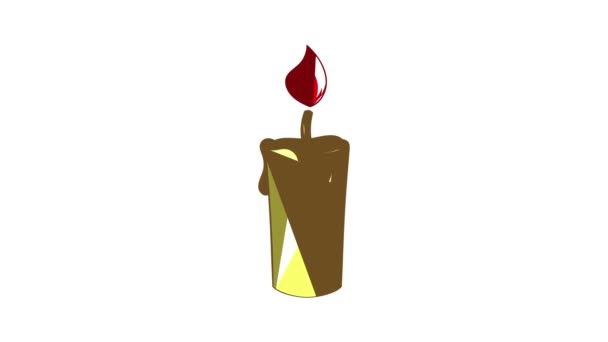 Анимация иконок свечи — стоковое видео