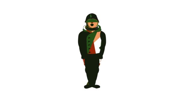 Groene militaire camouflage uniform pictogram animatie — Stockvideo