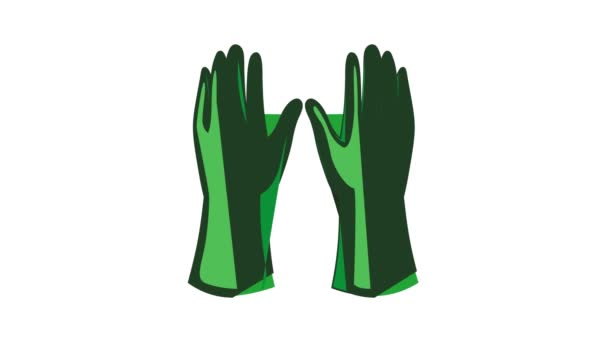 Garden gloves icon animation — Stock Video