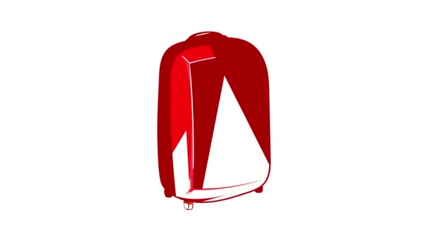 Animace ikon červených cestovních tašek — Stock video