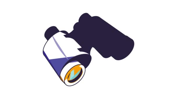 Binoculars icon animation — Stock Video