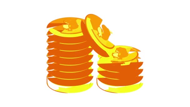 Stack of gold coins icon animation — Stock Video