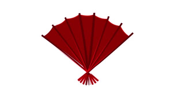 Red Open Hand Fan-Ikone Animation — Stockvideo