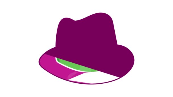 Animace ikon klobouku gentlemanů — Stock video