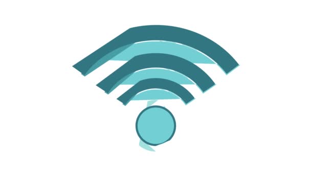 Wireless network symbol icon animation — Stock Video