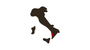Bayrak simgesi canlandırmalı İtalya haritası