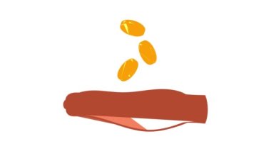 El ve düşen madeni paralar simge canlandırması