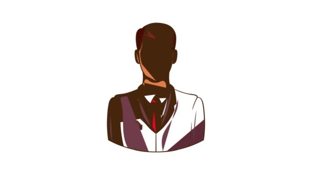 Man in suit avatar icon animation — Stock Video