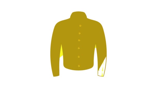 Gele man shirt pictogram animatie — Stockvideo