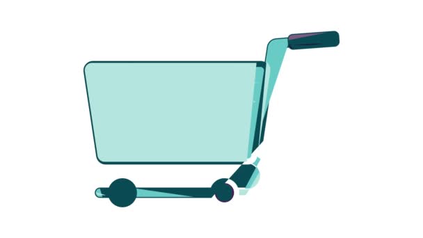 Icono de carrito de compras animación — Vídeos de Stock