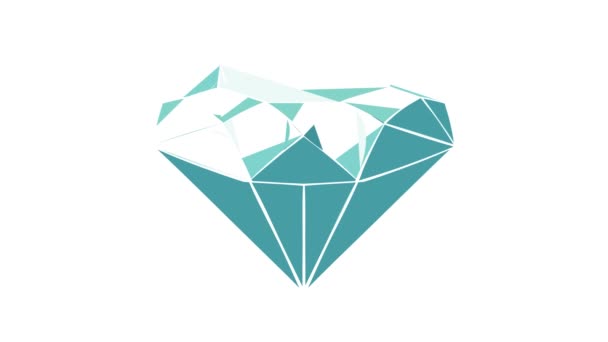 Animación icono de diamante — Vídeo de stock