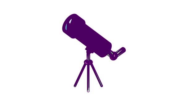 Telescope icon animation — Stock Video