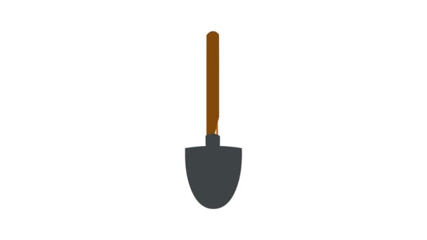 Анимация иконок лопаты — стоковое видео