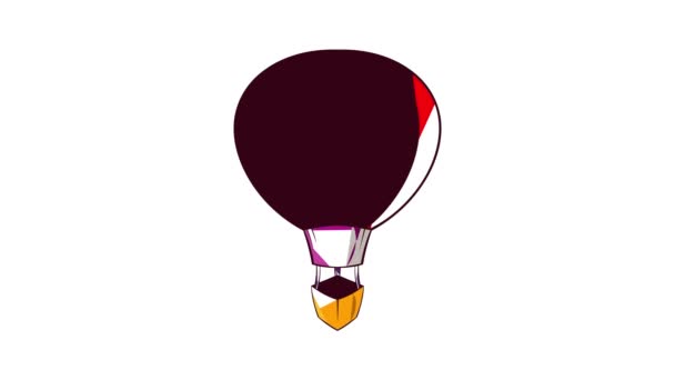 Animazione a strisce multicolore aerostat palloncino icona — Video Stock