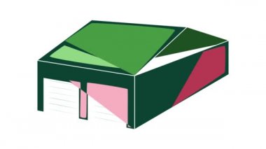 İki kapılı garaj simgesi canlandırması