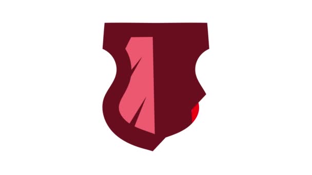 Animação ícone escudo vermelho — Vídeo de Stock