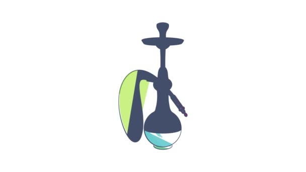 Kolorowa ikona dymu hookah animacja — Wideo stockowe
