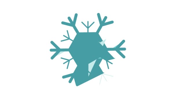 Animazione icona fiocco di neve — Video Stock
