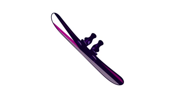 Equipo de snowboard deporte icono animación — Vídeos de Stock