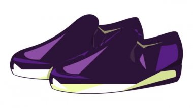 Mor mokasen ayakkabı simgesi canlandırması