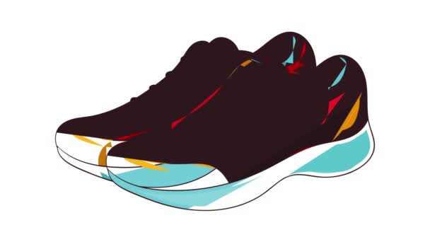 Deporte zapatillas icono de animación — Vídeos de Stock