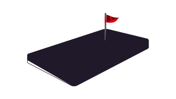 Golfbaan op telefoon pictogram animatie — Stockvideo