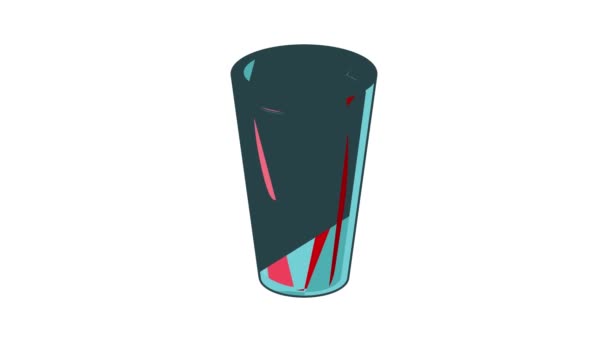 Copa de vino tinto icono de animación — Vídeos de Stock