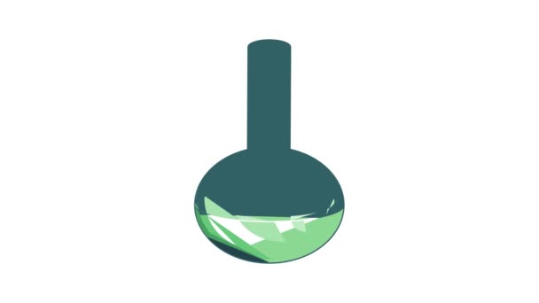 Animazione dell'icona del flacone del laboratorio chimico — Video Stock