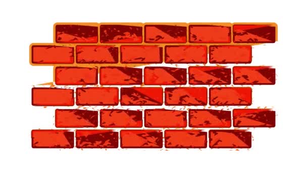 Мультипликация кирпичной стены — стоковое видео