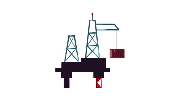 Building crane icon animation — Stock Video