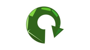 Yeşil spiral ok simgesi canlandırması