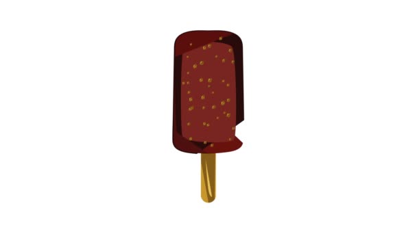 Animace ikon čokoládové zmrzliny — Stock video