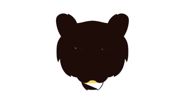 Tiger head icon animation — Stock Video