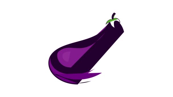 Patlıcan meyve ikonu canlandırması — Stok video