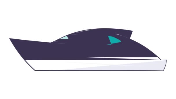 Powerboat pictogram animatie — Stockvideo