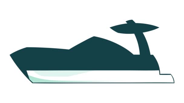 Segling båt ikon animation — Stockvideo