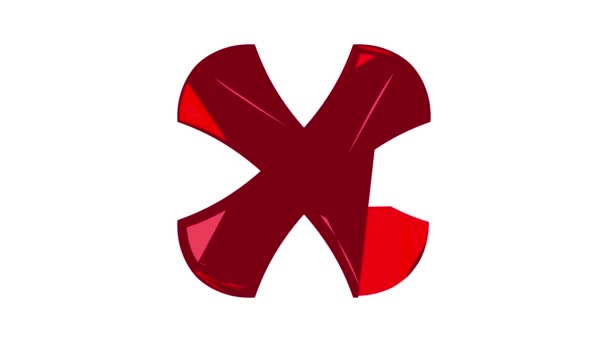 Ícone vermelho cruz sinal animação — Vídeo de Stock