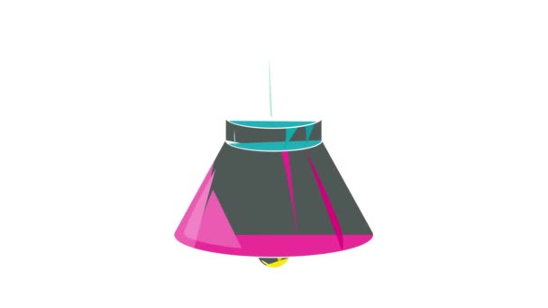 Icono de lámpara de techo rosa animación — Vídeo de stock