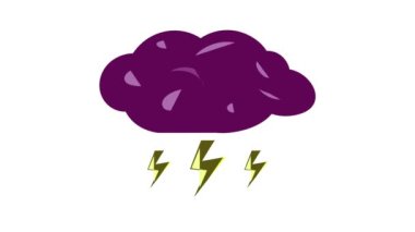 Bulutlar ve fırtına simgesi canlandırması